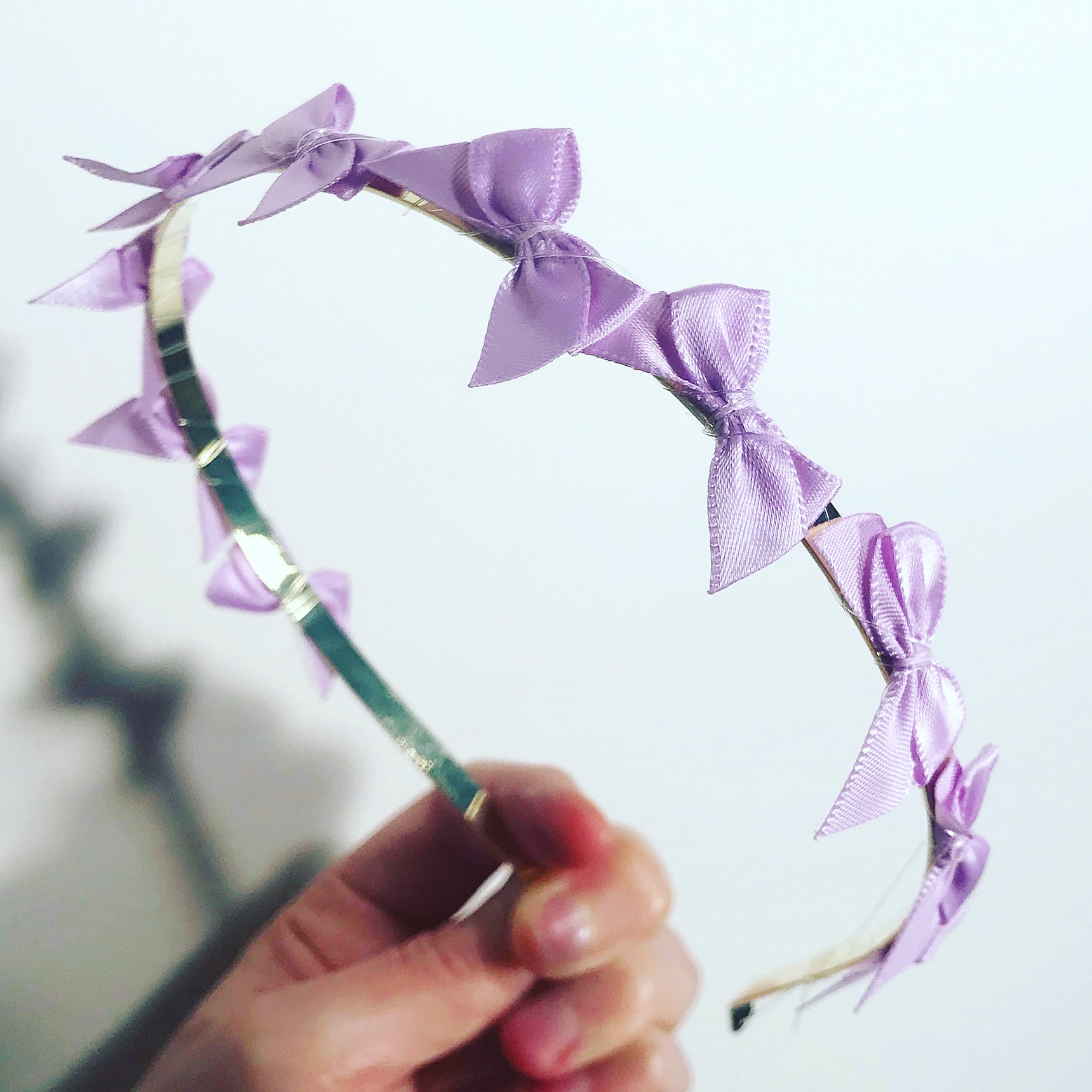 Mini Satin Bow Headband