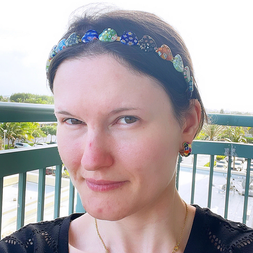 Millefiori Glass Heart Headband
