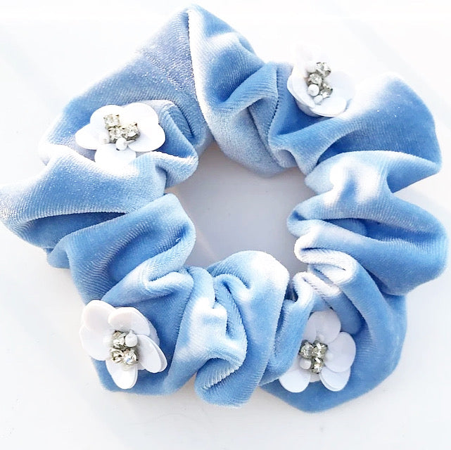 Velvet Flower Scrunchie