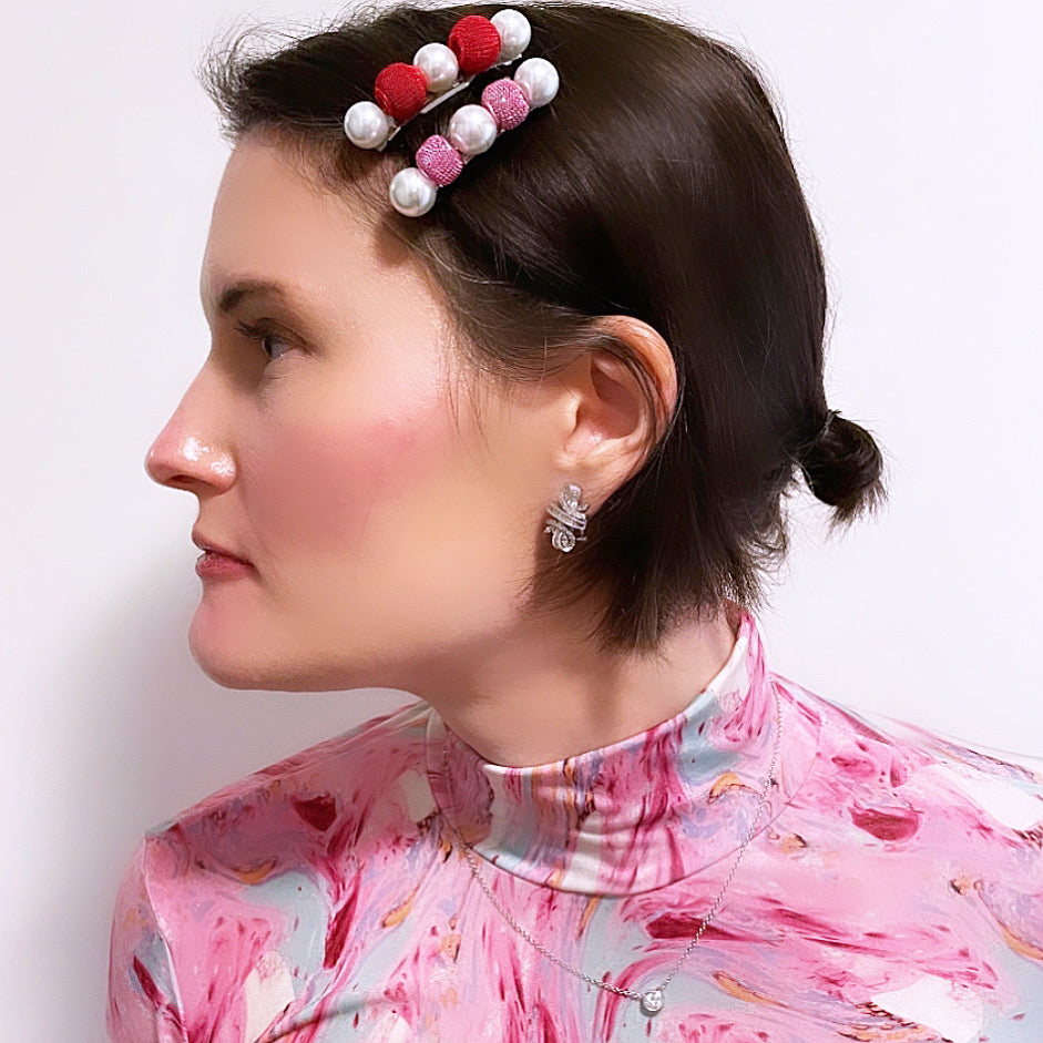 Mesh Pearl Barrette