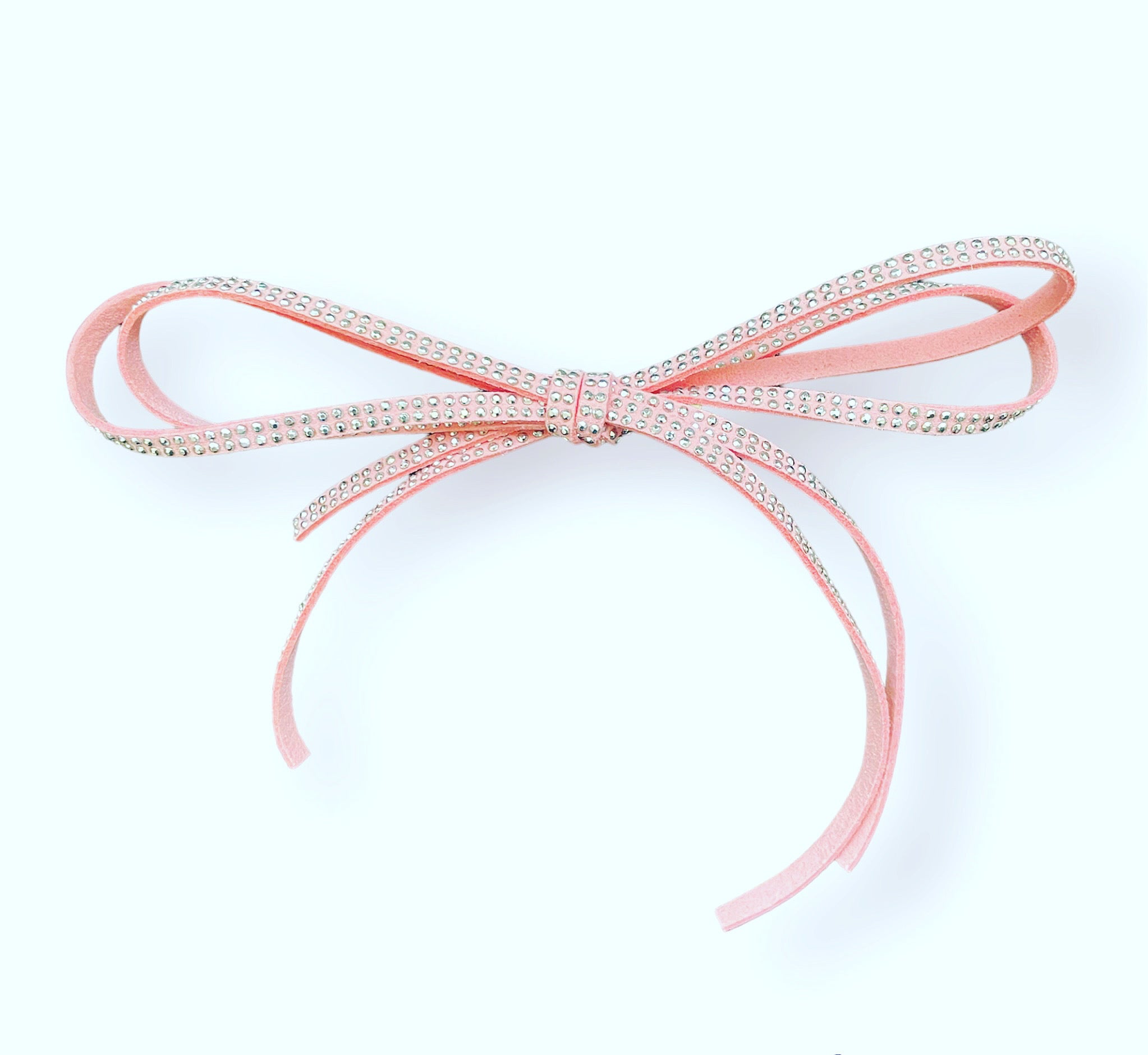 Faux Suede Studded Bow Barrette