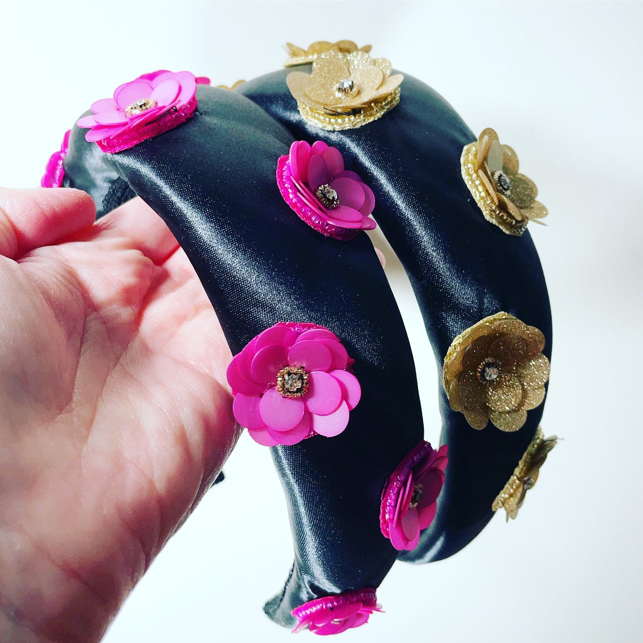 HETTIE x MOXIE Sequin Flower Padded Headband