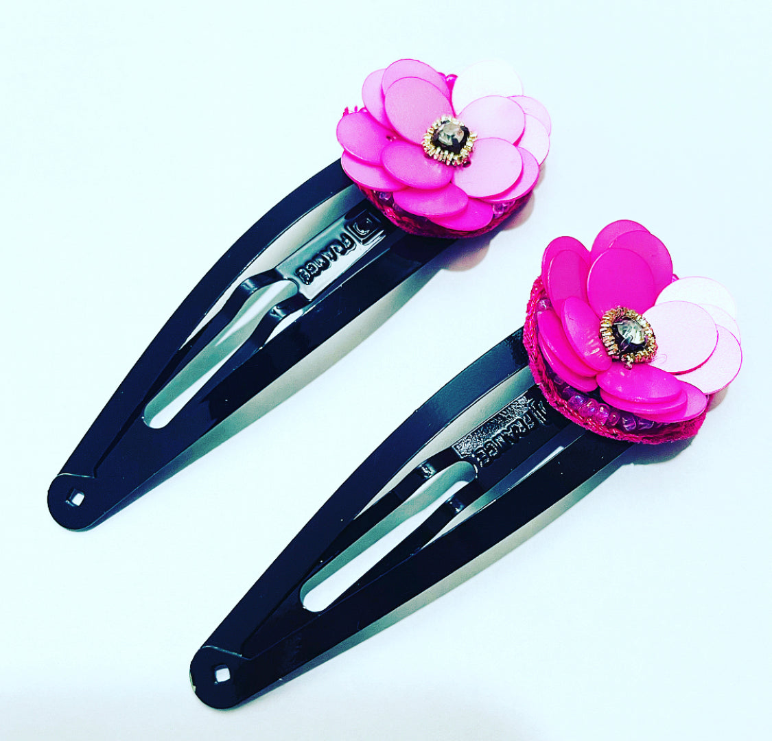 HETTIE x MOXIE Sequin Flower Snap Clip Set