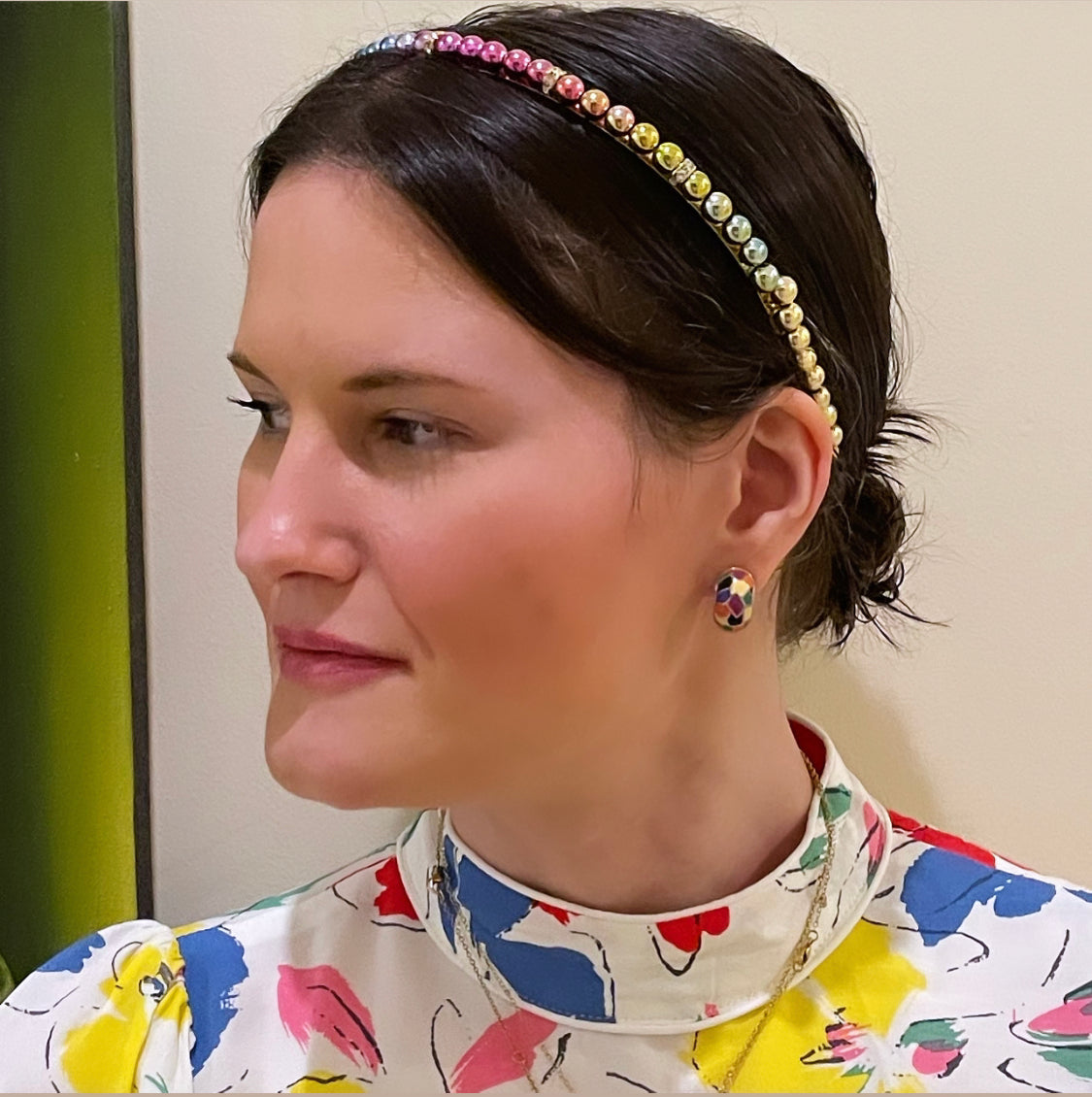 Rainbow Studded Crystal Crown