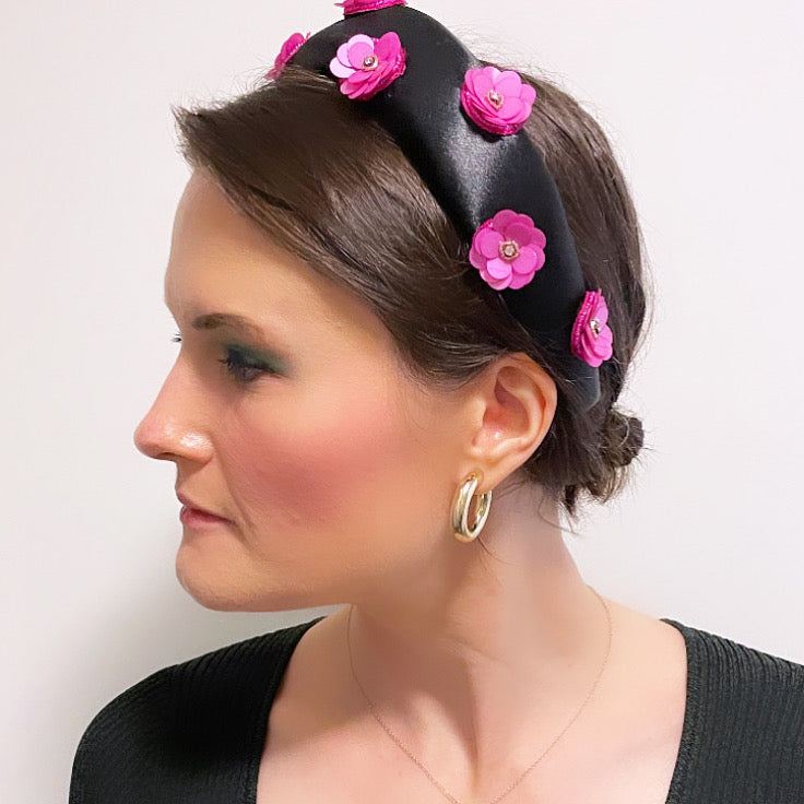 HETTIE x MOXIE Sequin Flower Padded Headband