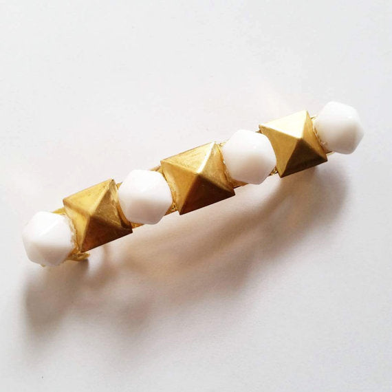 Hexagon Studded Barrette
