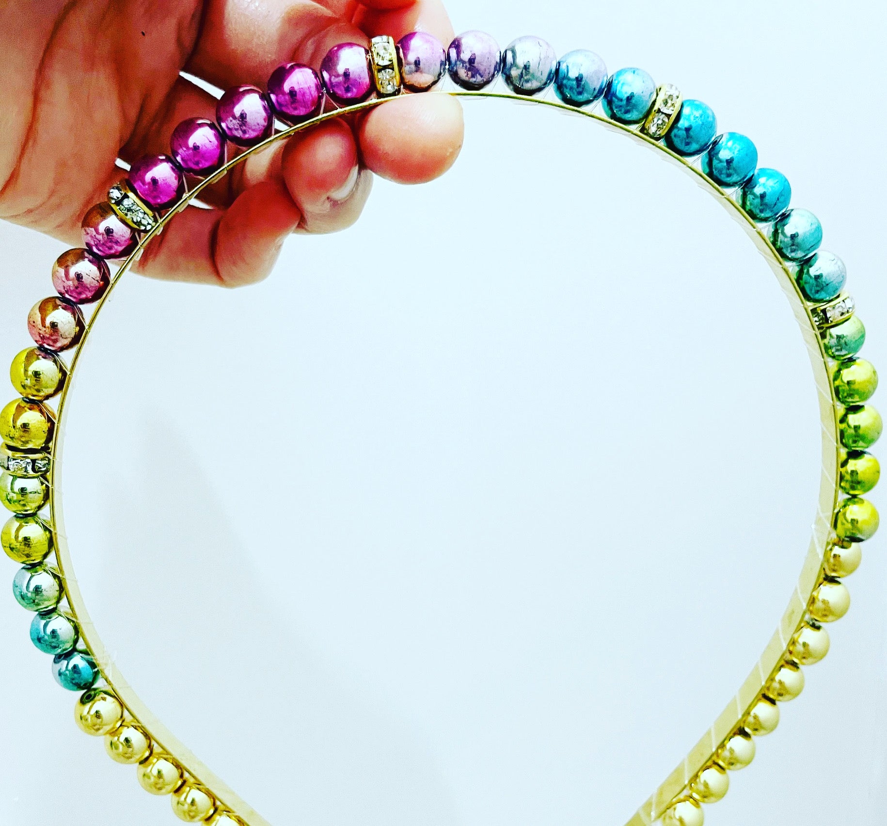 Rainbow Studded Crystal Crown