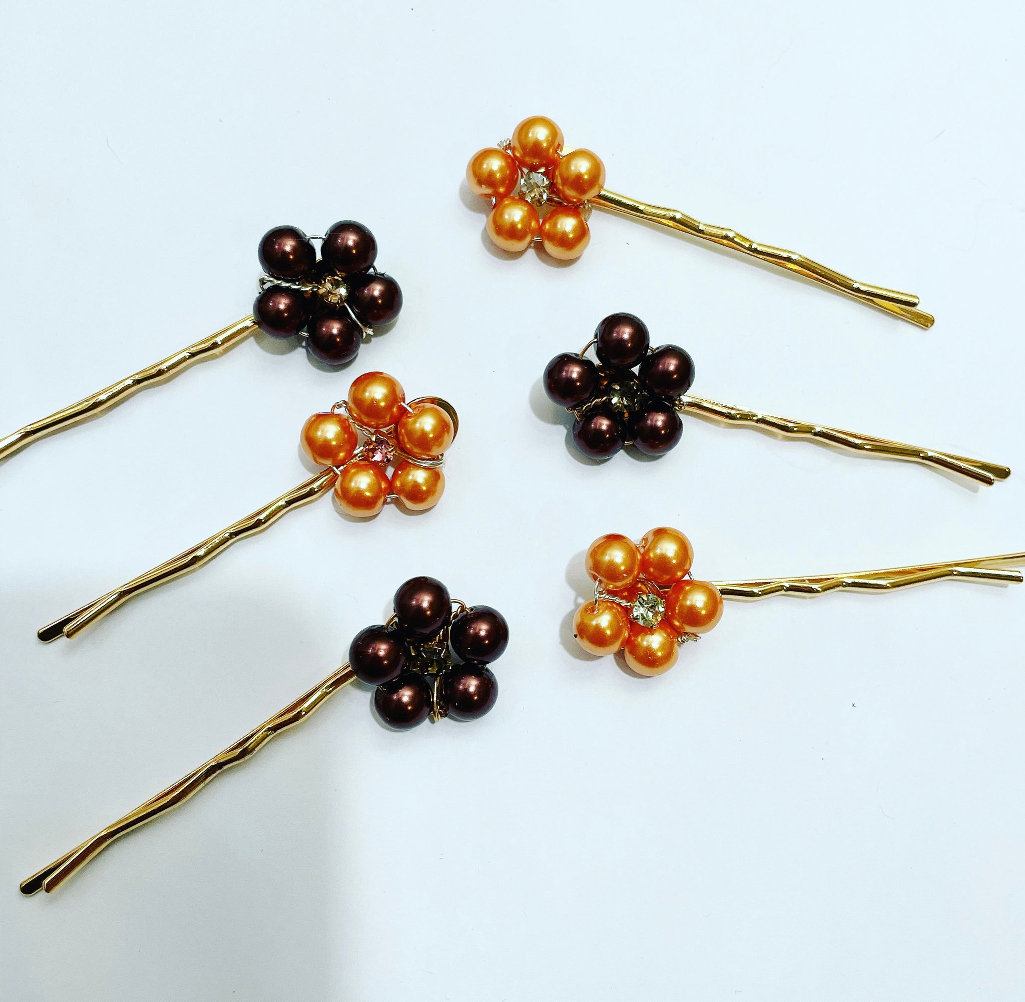 Crystal Pearl Flower Hair Pin Set