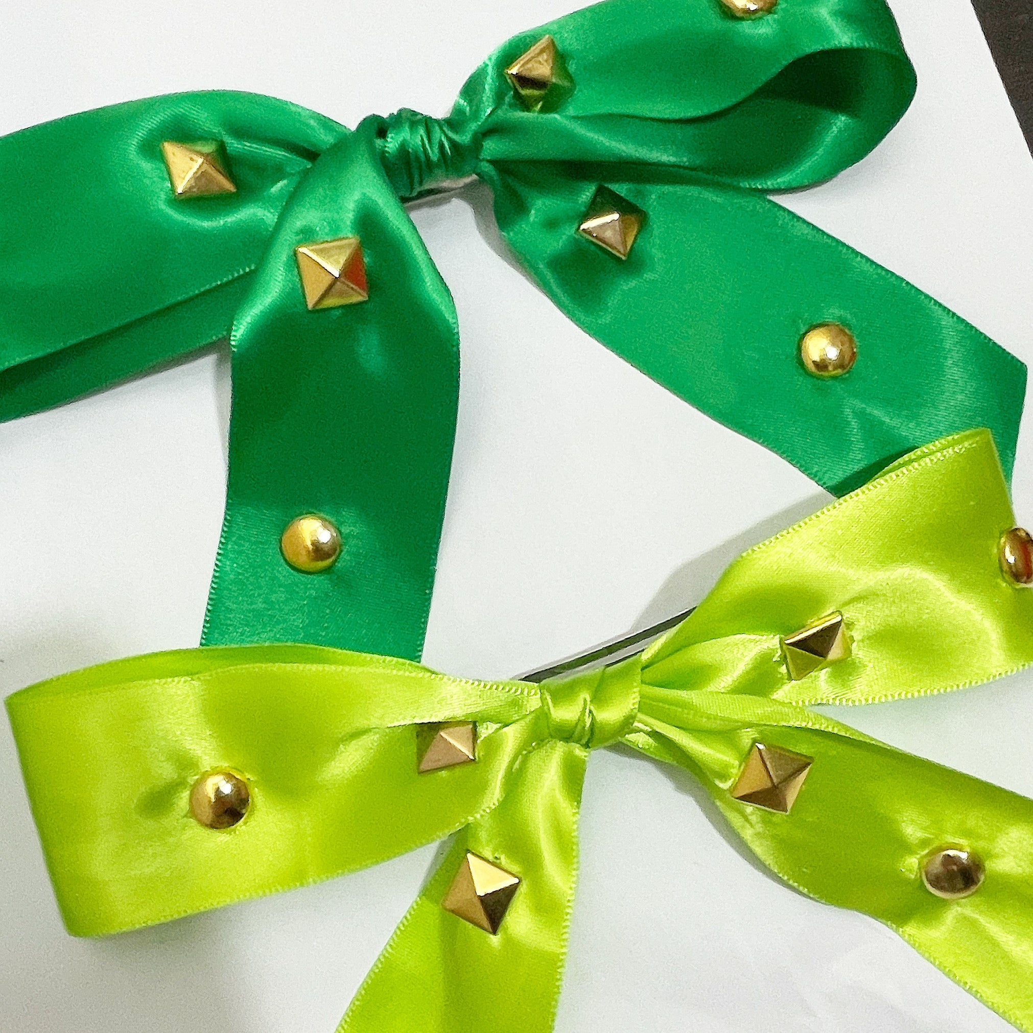 Satin Studded Bow Barrette