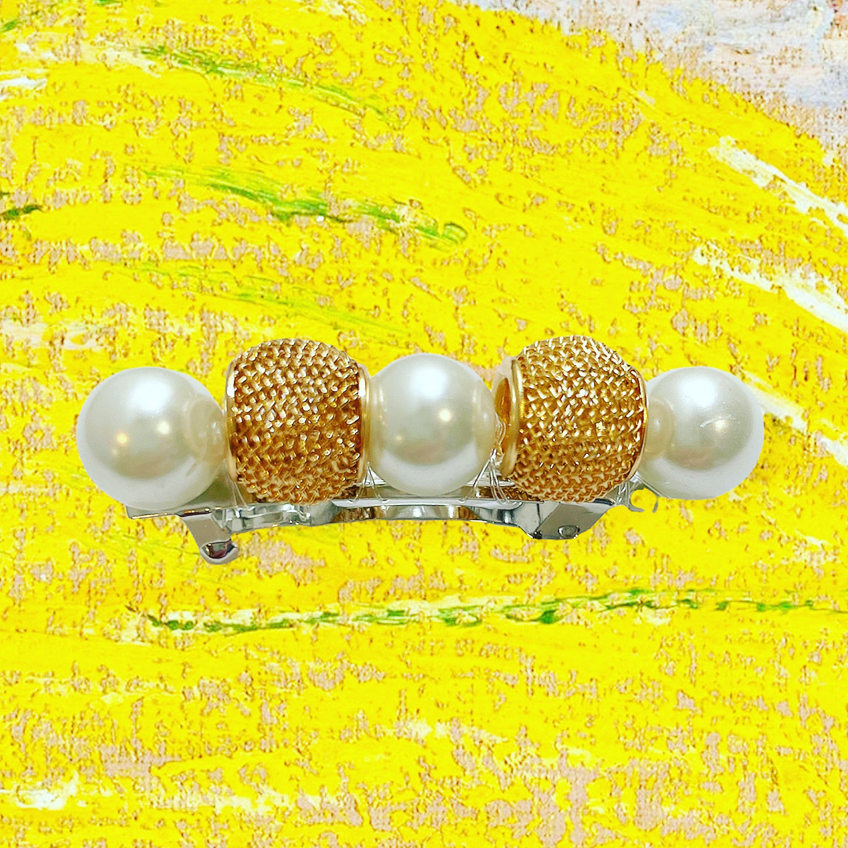 Mesh Pearl Barrette