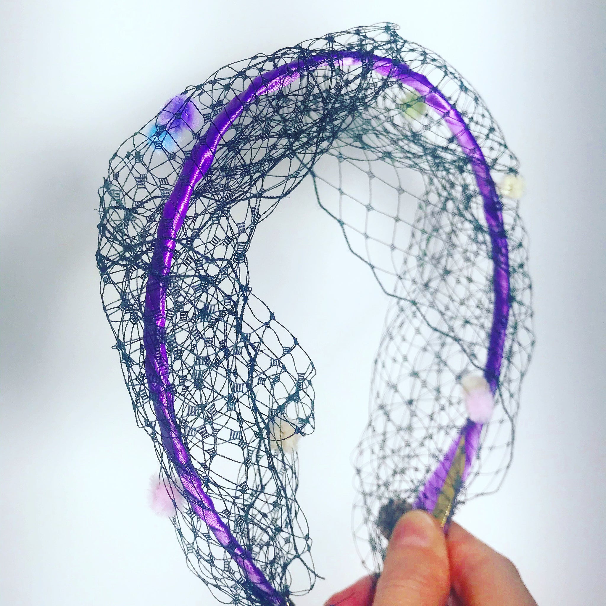 Pom Pom Veiled Headband