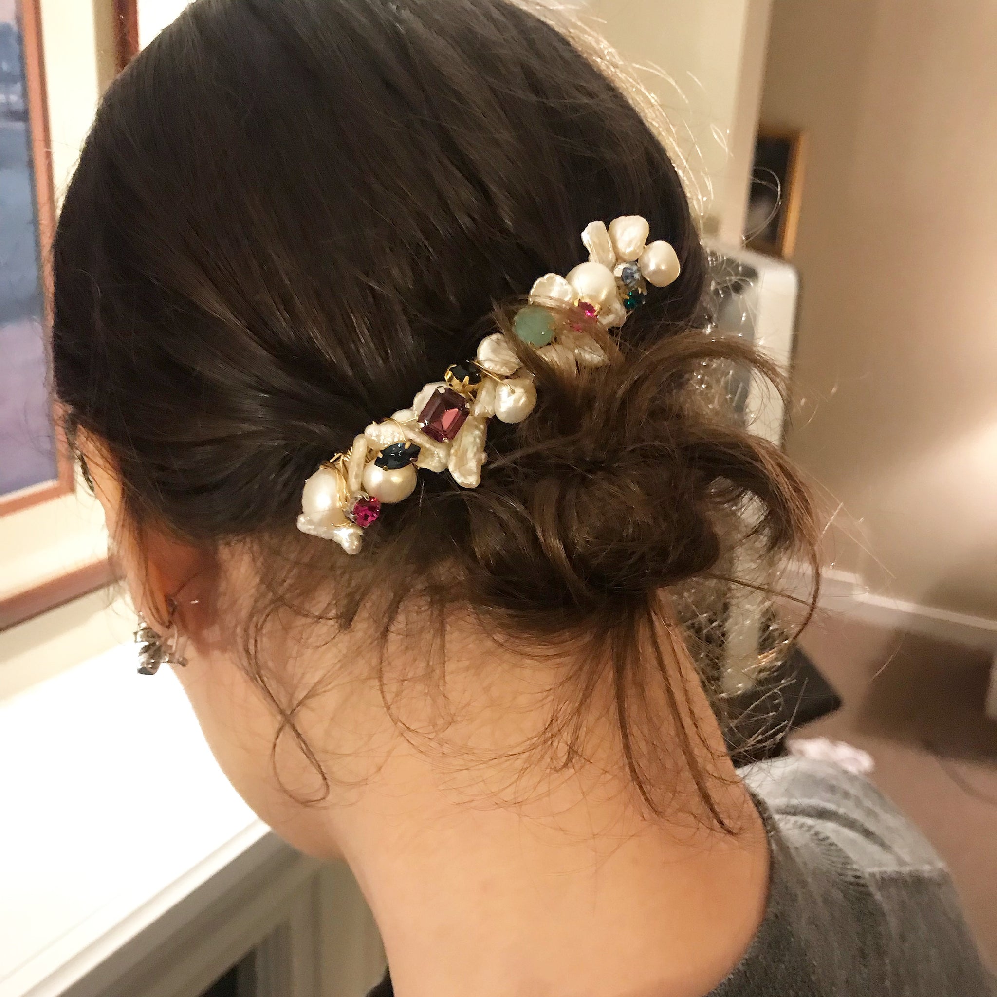 Pearl Crystal Barrette