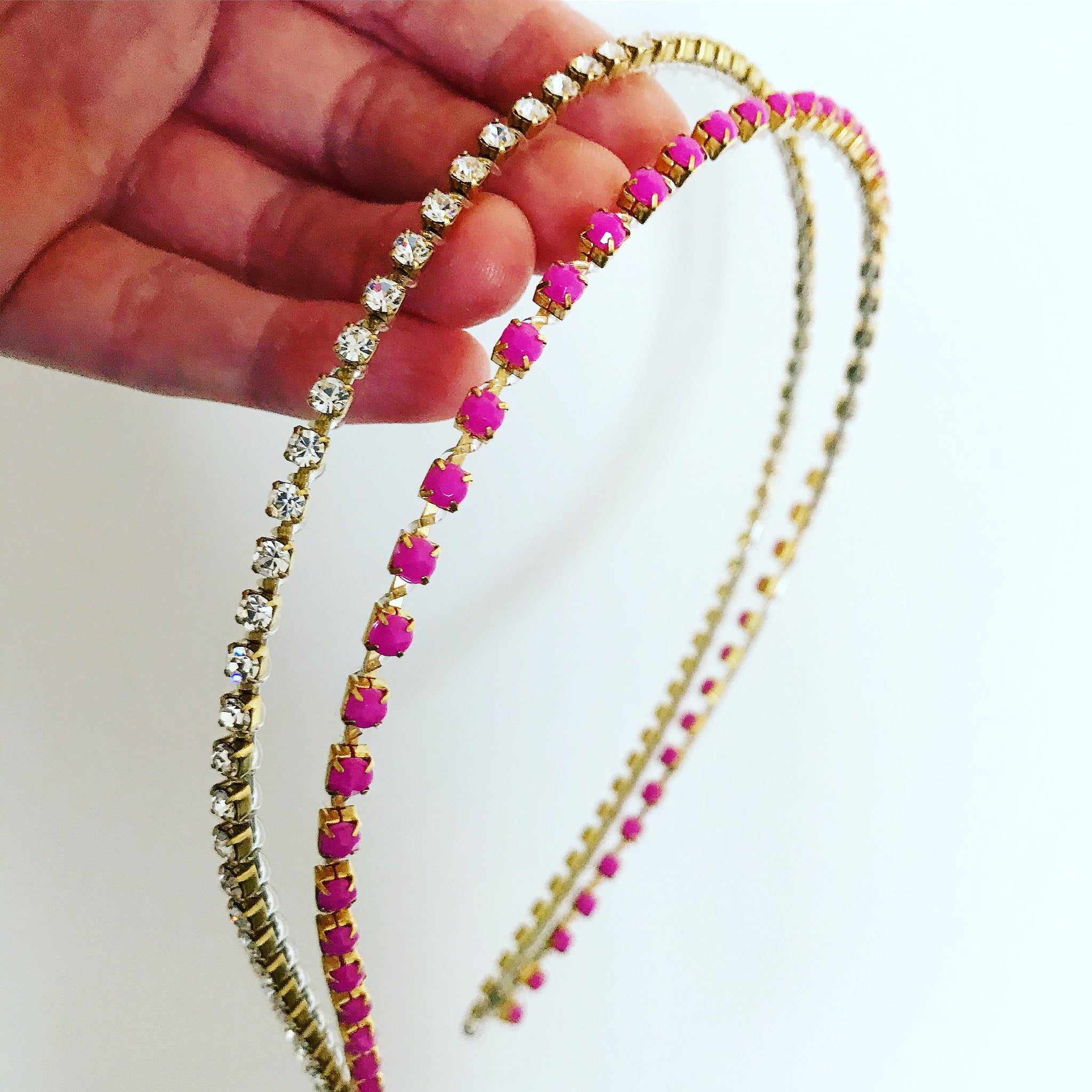 Enamel Crystal Chain Headpiece