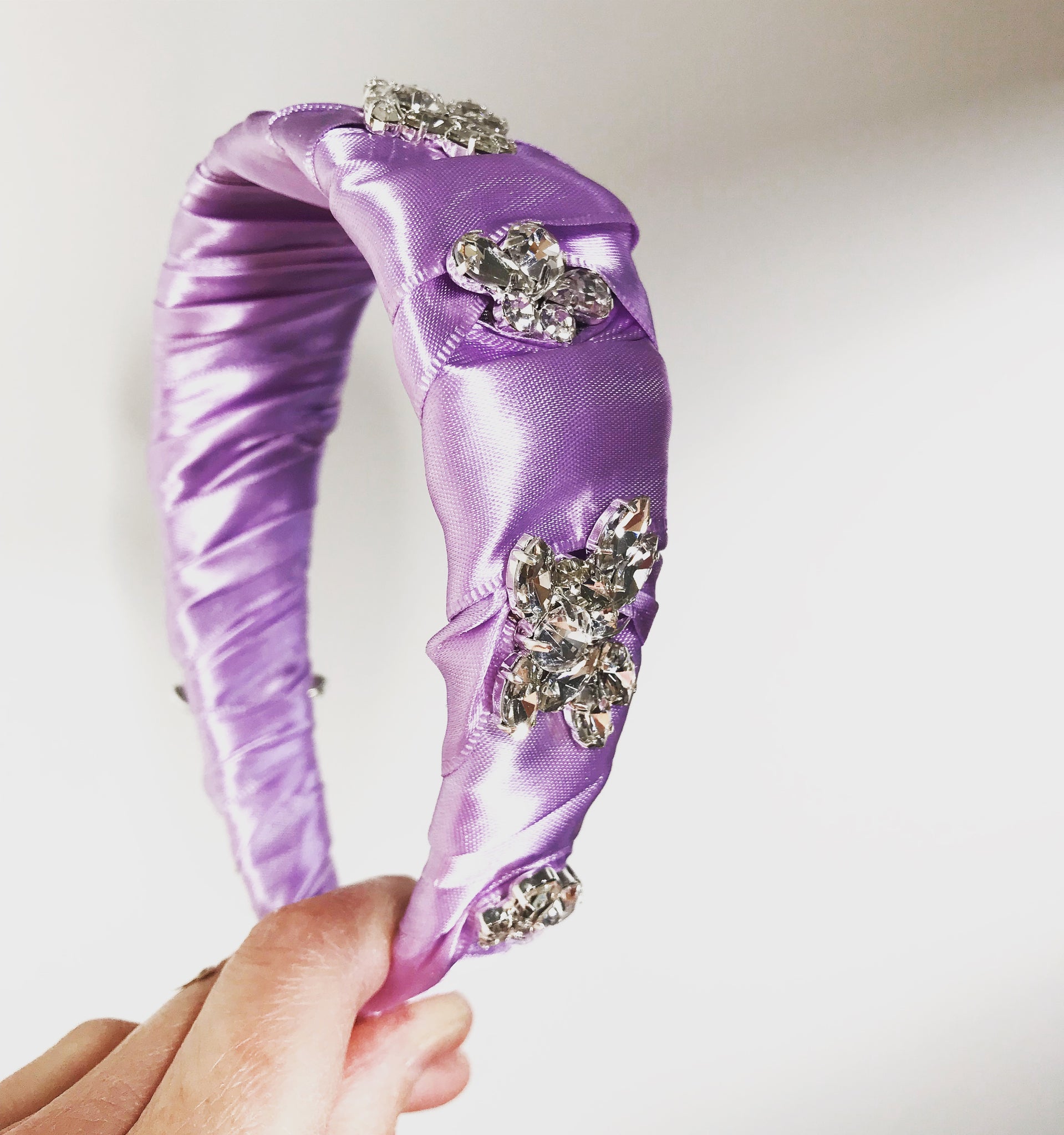Crystal Flower Satin Headband