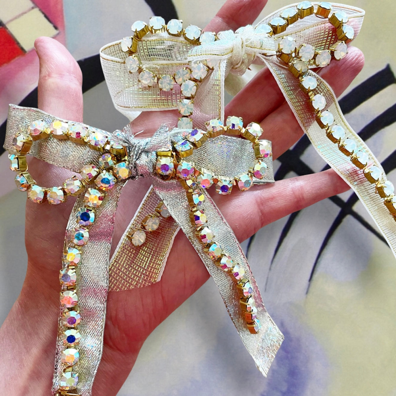Crystal Chain Bow Barrette