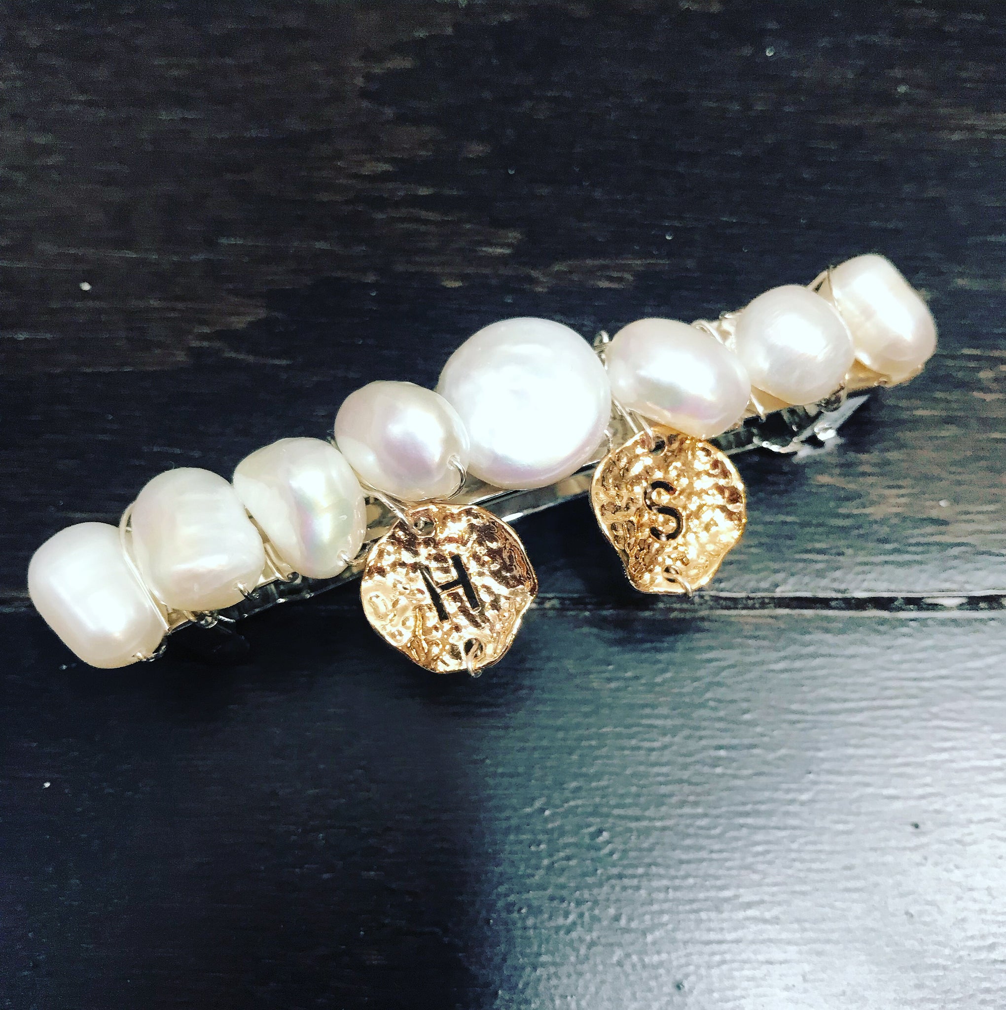 Pearl Monogram Barrette