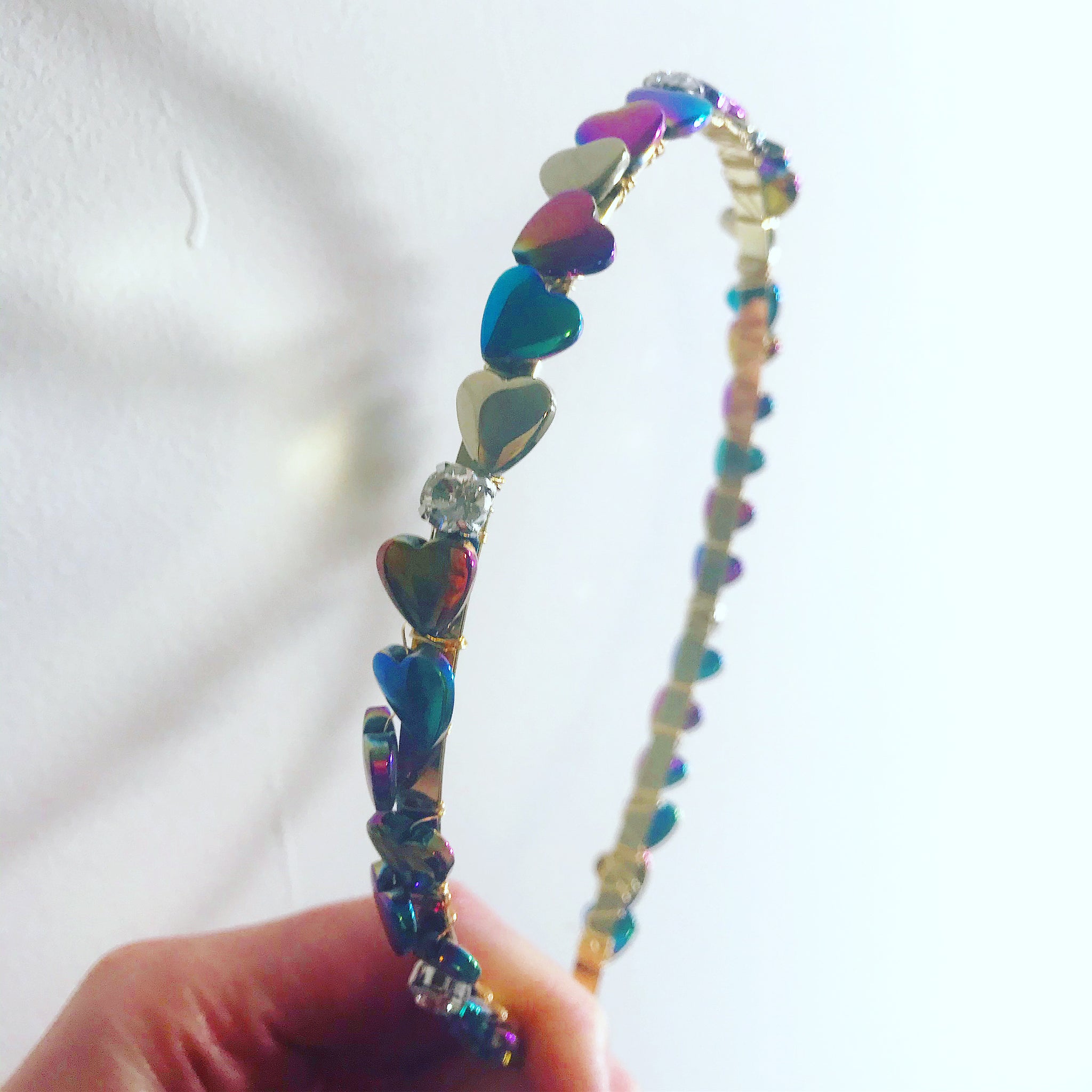 Rainbow Heart Crystal Crown