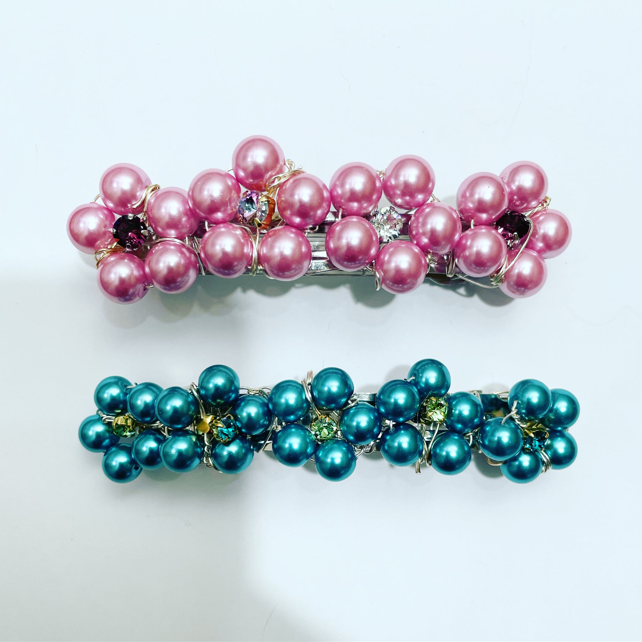 Crystal Pearl Flower Barrette