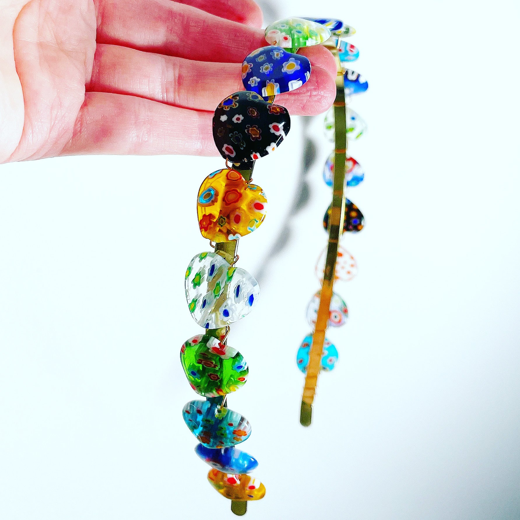 Millefiori Glass Heart Headband