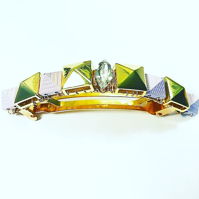 Lilac Pyramid Crystal Cuff Barrette