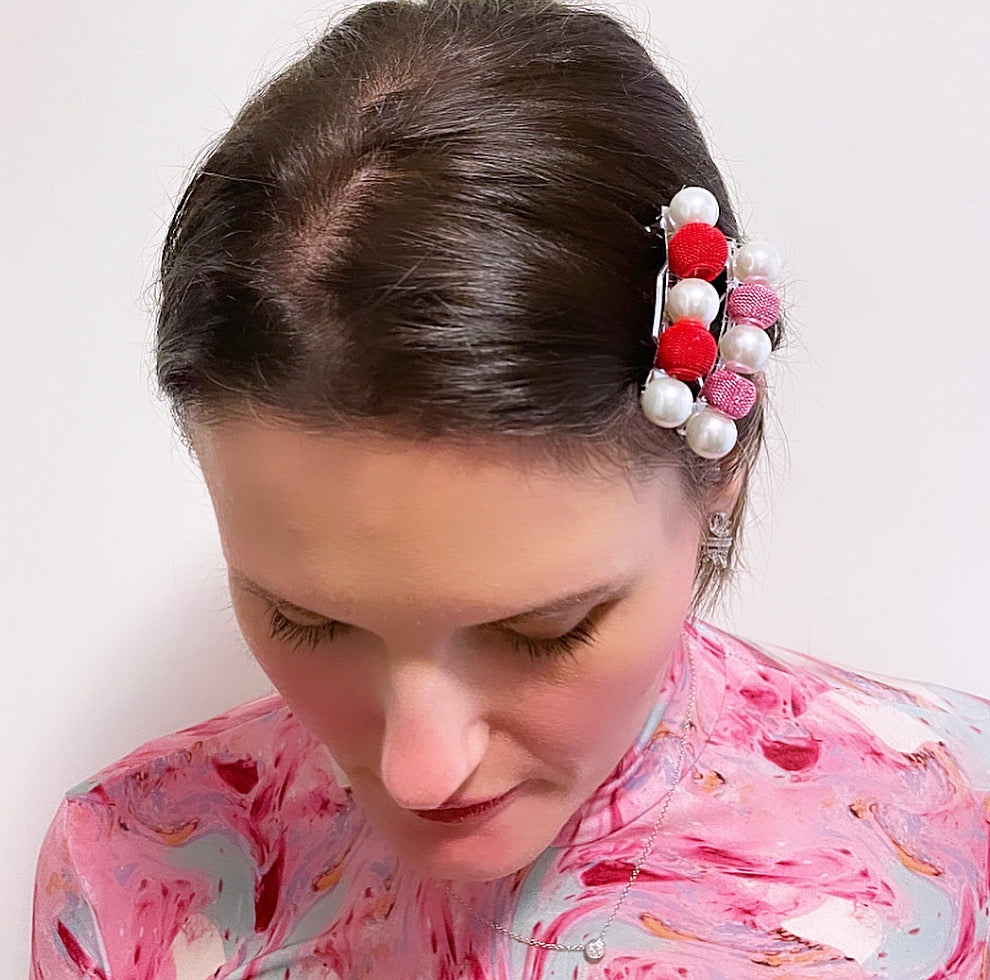 Mesh Pearl Barrette