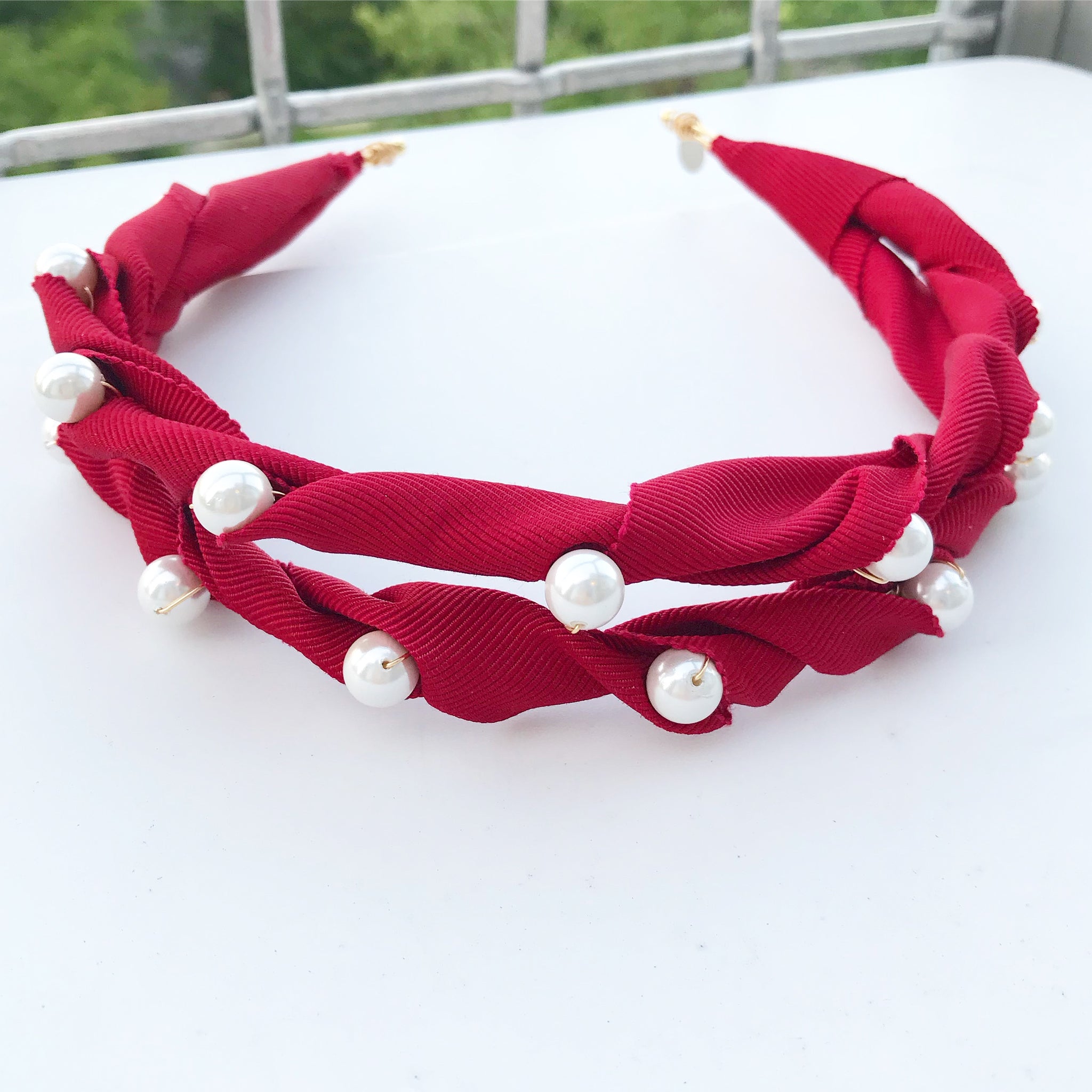 Grosgrain Pearl Headpiece