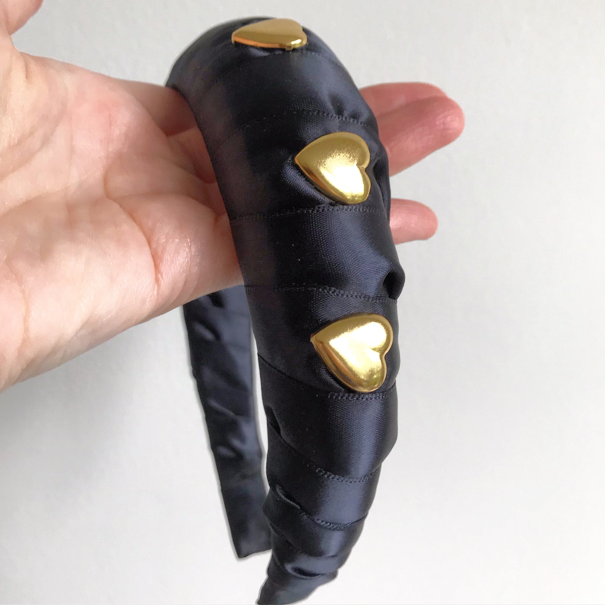 Satin Heart Padded Headband