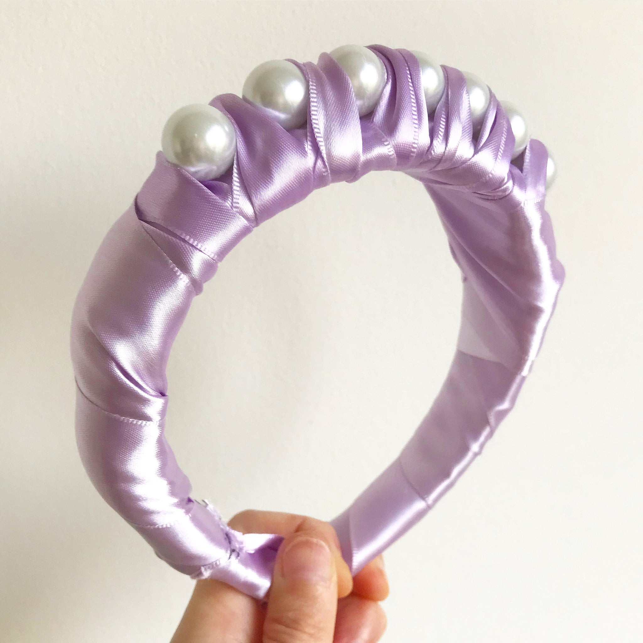 Satin Pearl Padded Headband