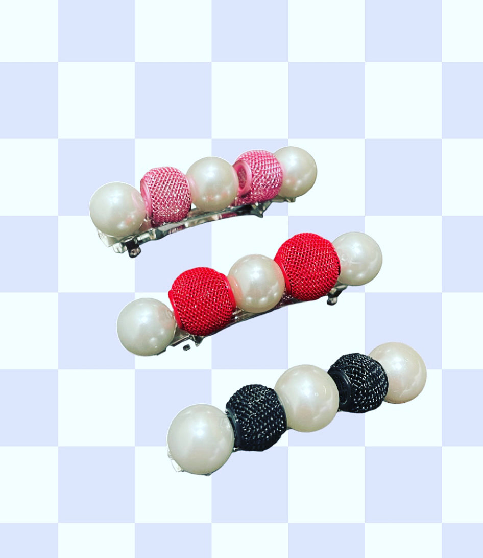 Mesh Pearl Barrette