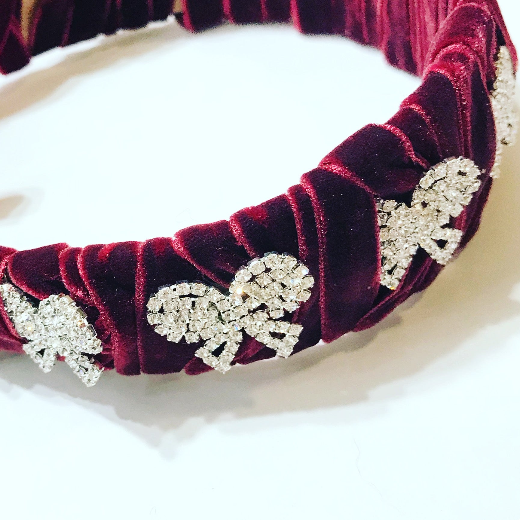 Crystal Bow Padded Velvet Headband