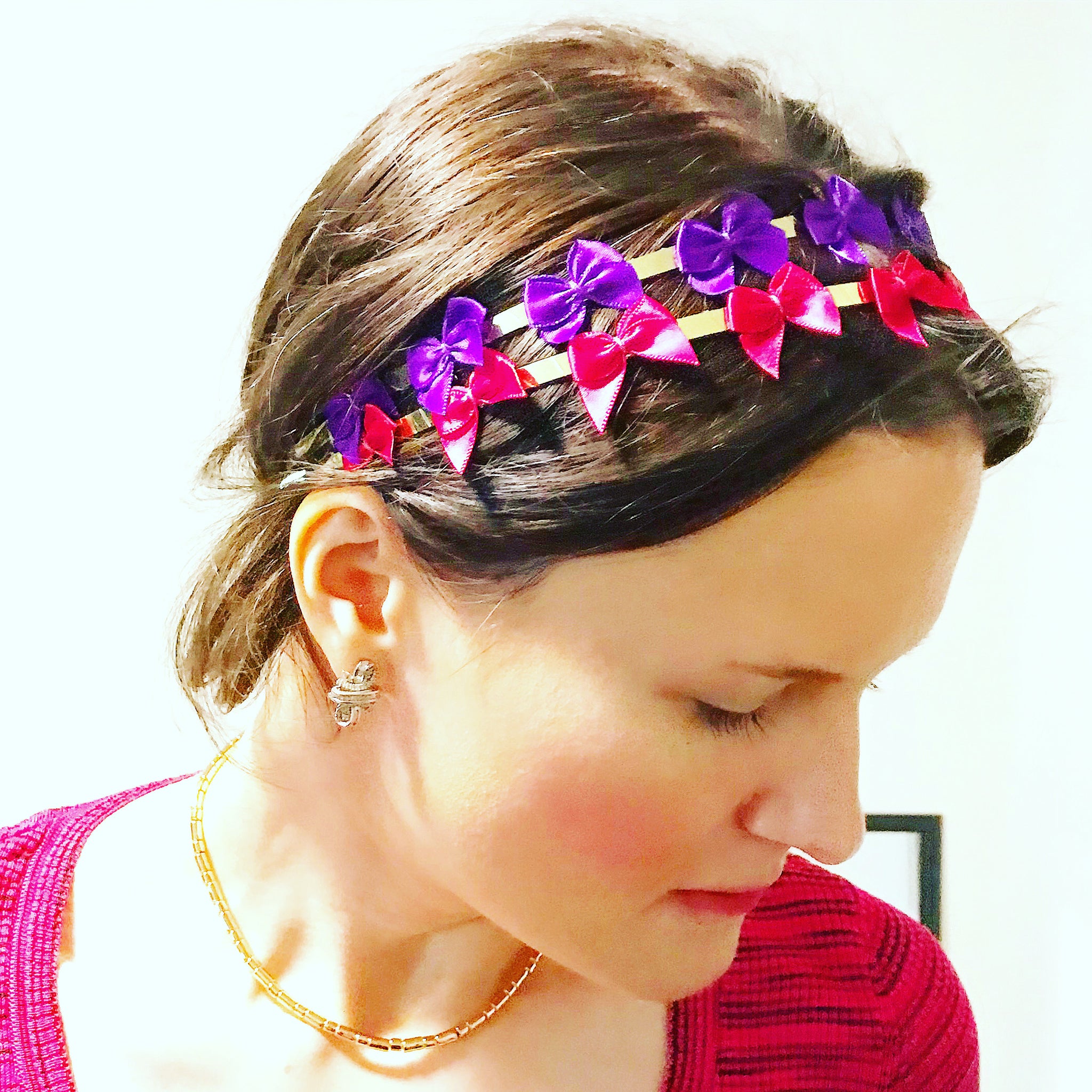 Mini Satin Bow Headband