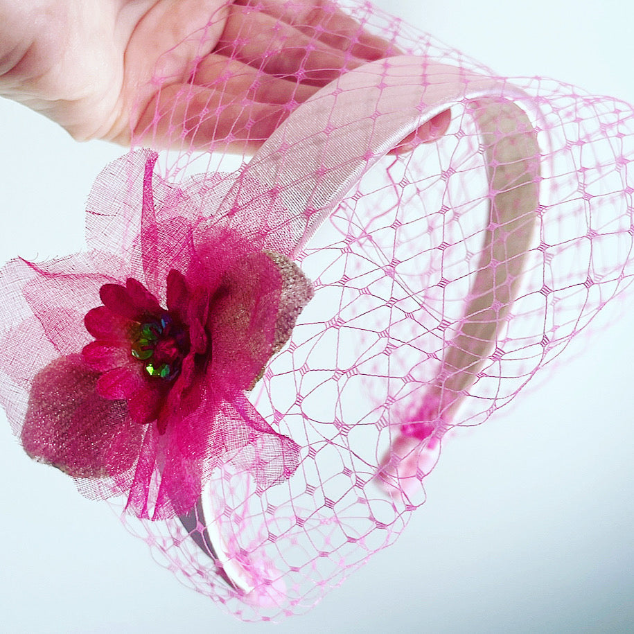 Flower Veiled Headband