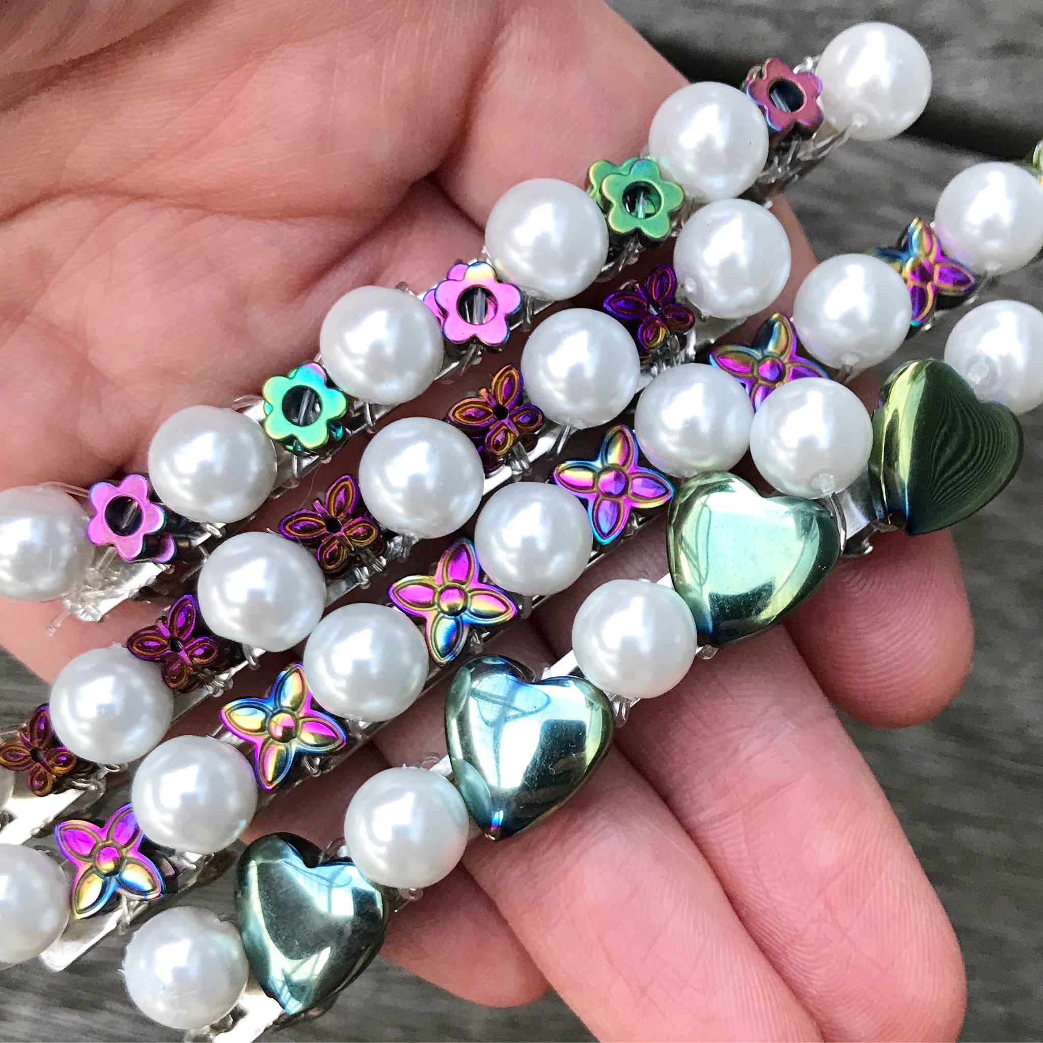 Rainbow Pearl Barrette