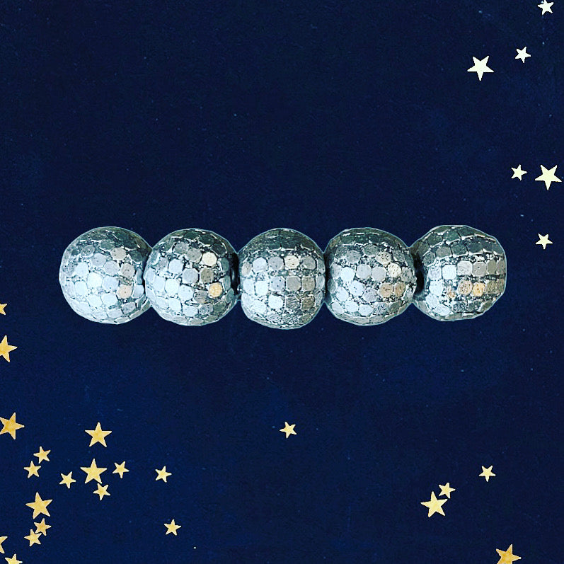 Silver Mesh Bead Barrette