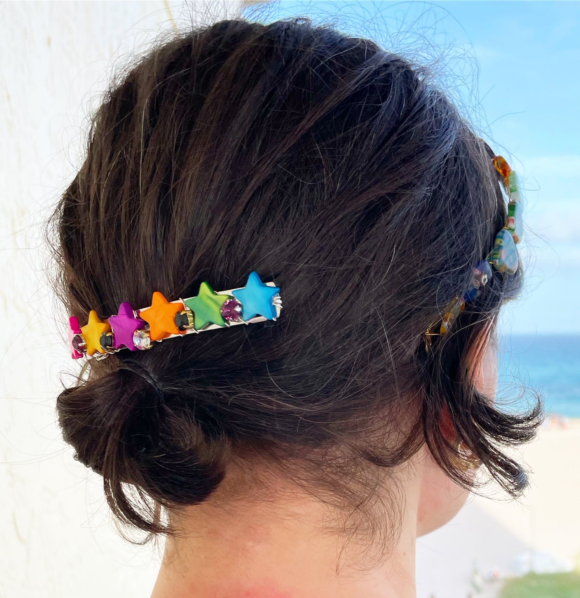 Mother-of-Pearl Star Crystal Barrette