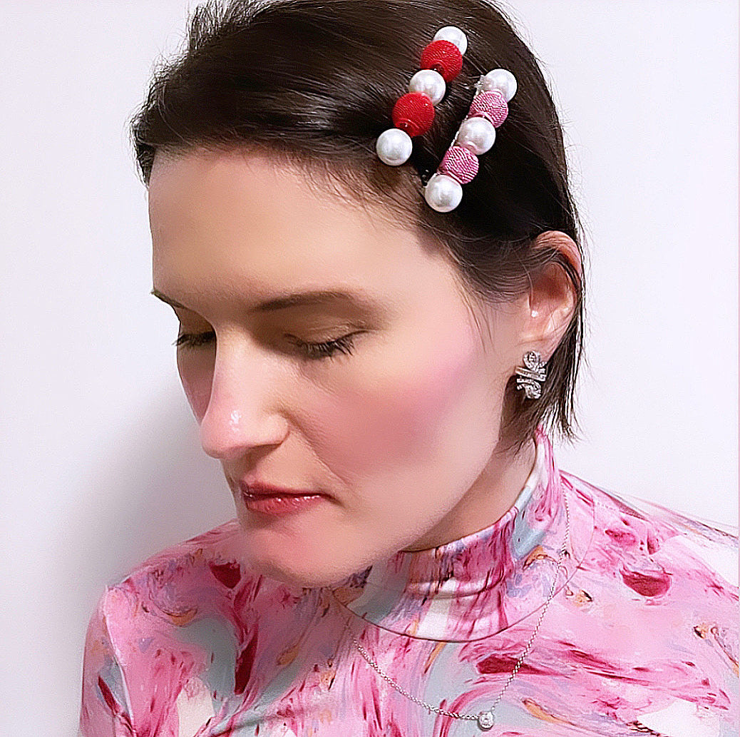Mesh Pearl Barrette