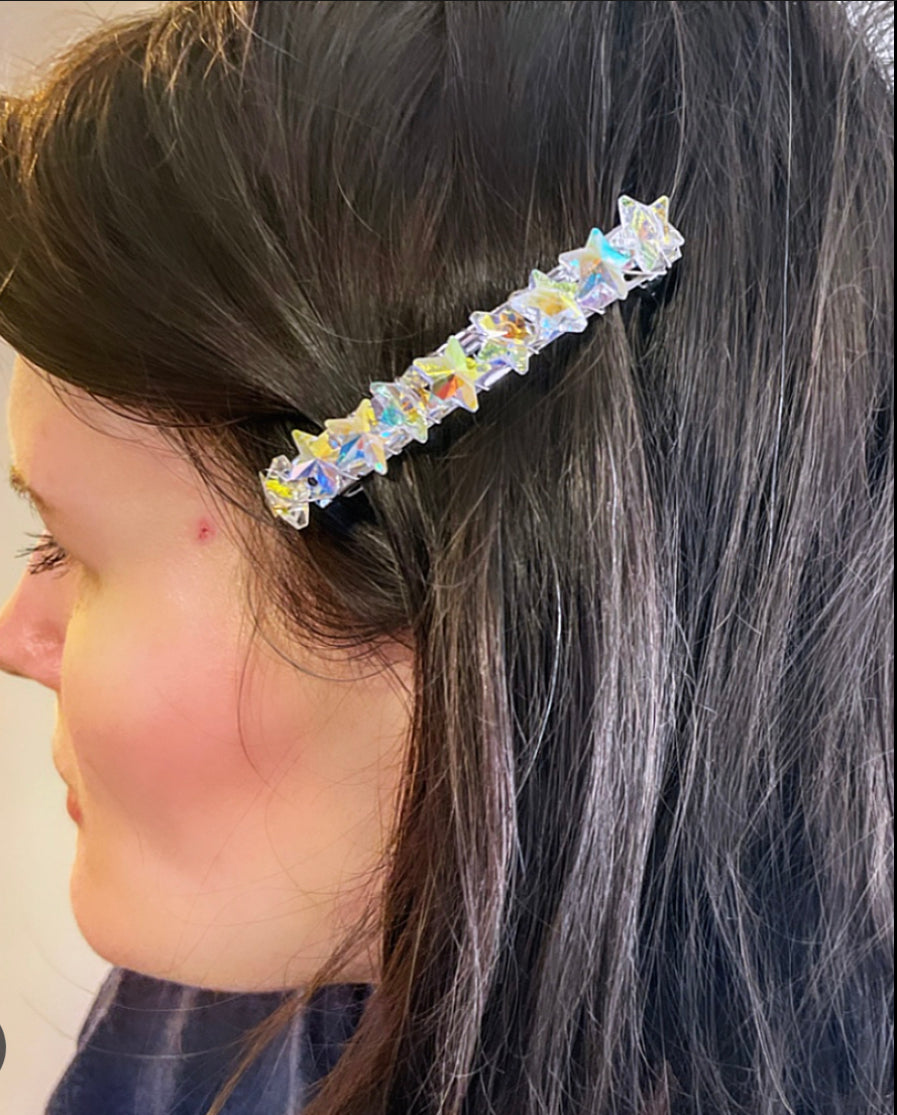 Iridescent Crystal Star Barrette