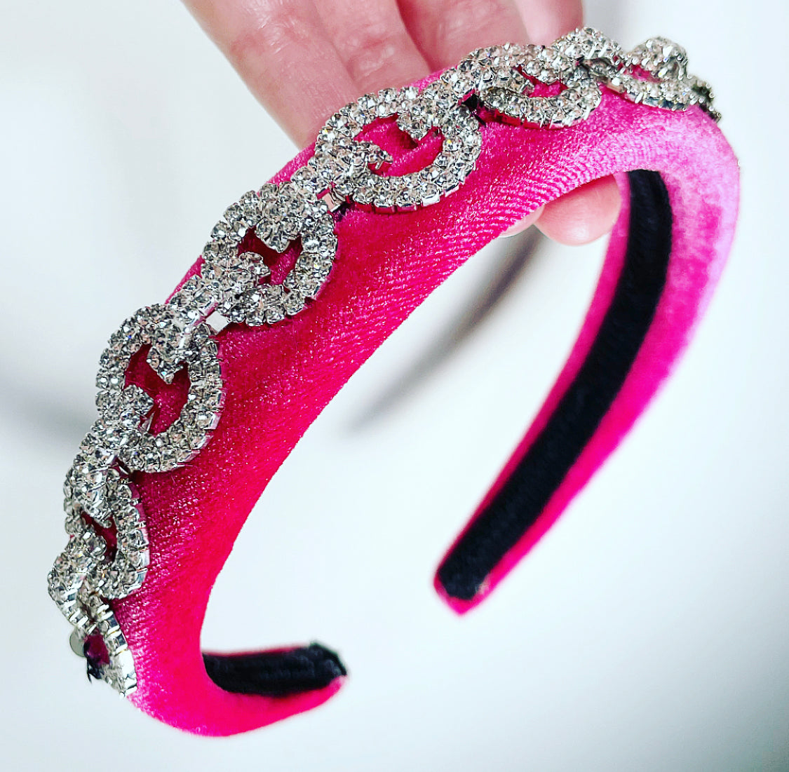 Crystal Chain Velvet Padded Headband