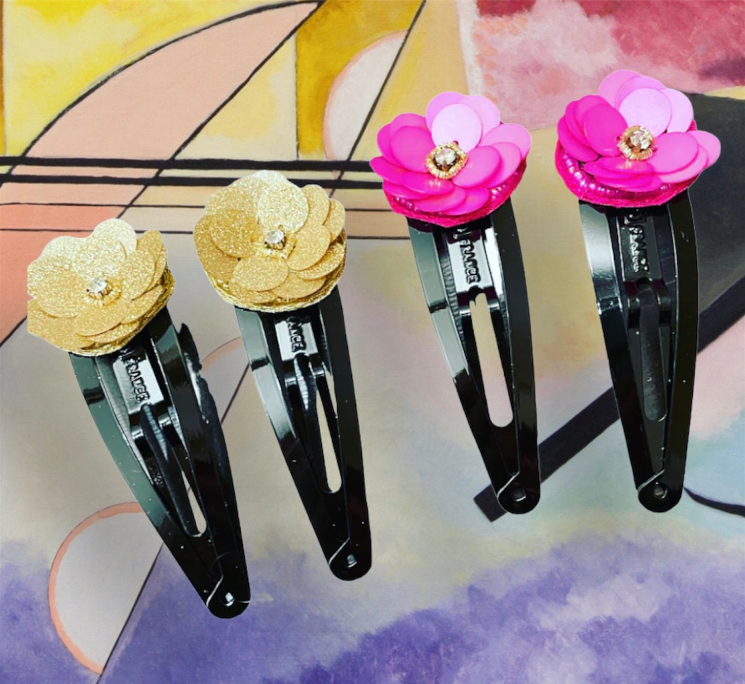 HETTIE x MOXIE Sequin Flower Snap Clip Set