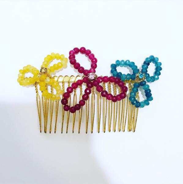 Beaded Floral Hair Comb