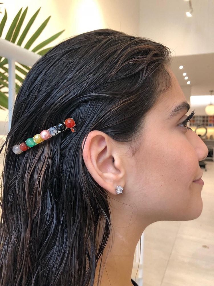 Multi-Color Gemstone Barrette
