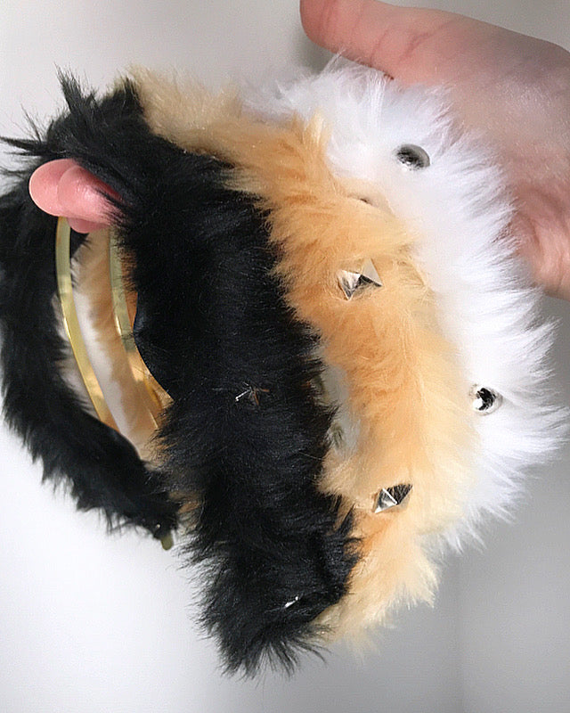 Faux Fur Studded Headband