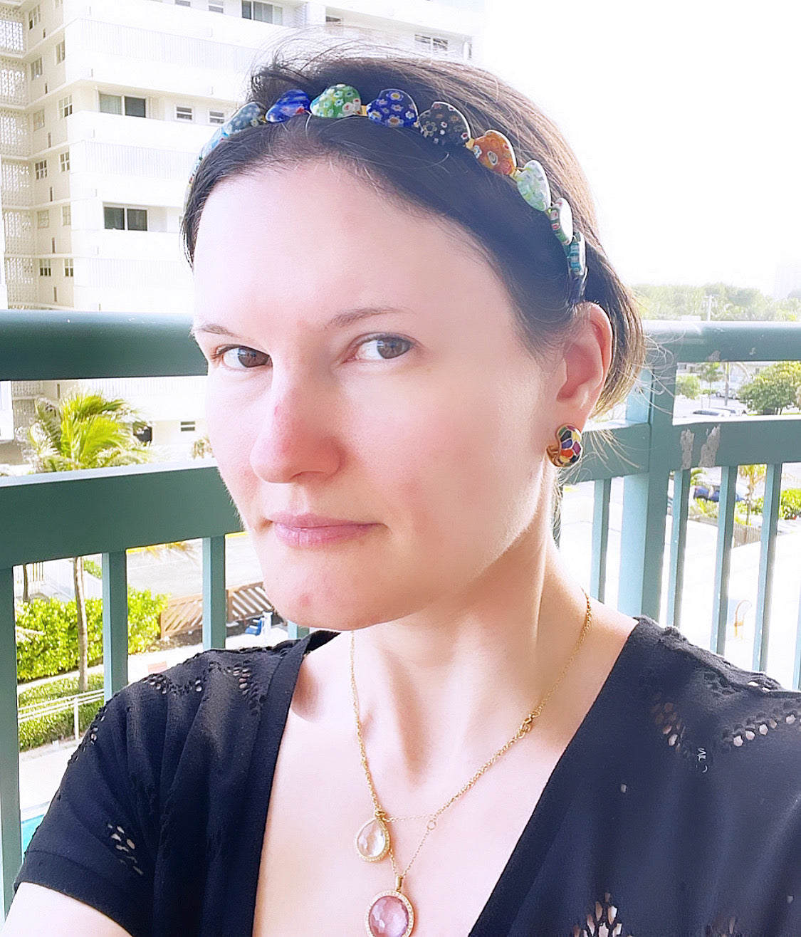 Millefiori Glass Heart Headband