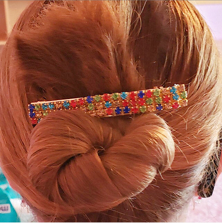 Rainbow Crystals Barrette