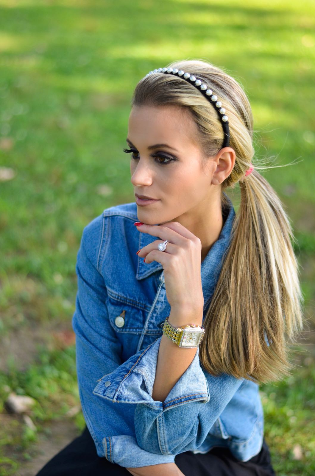 Grosgrain Pearl Crown