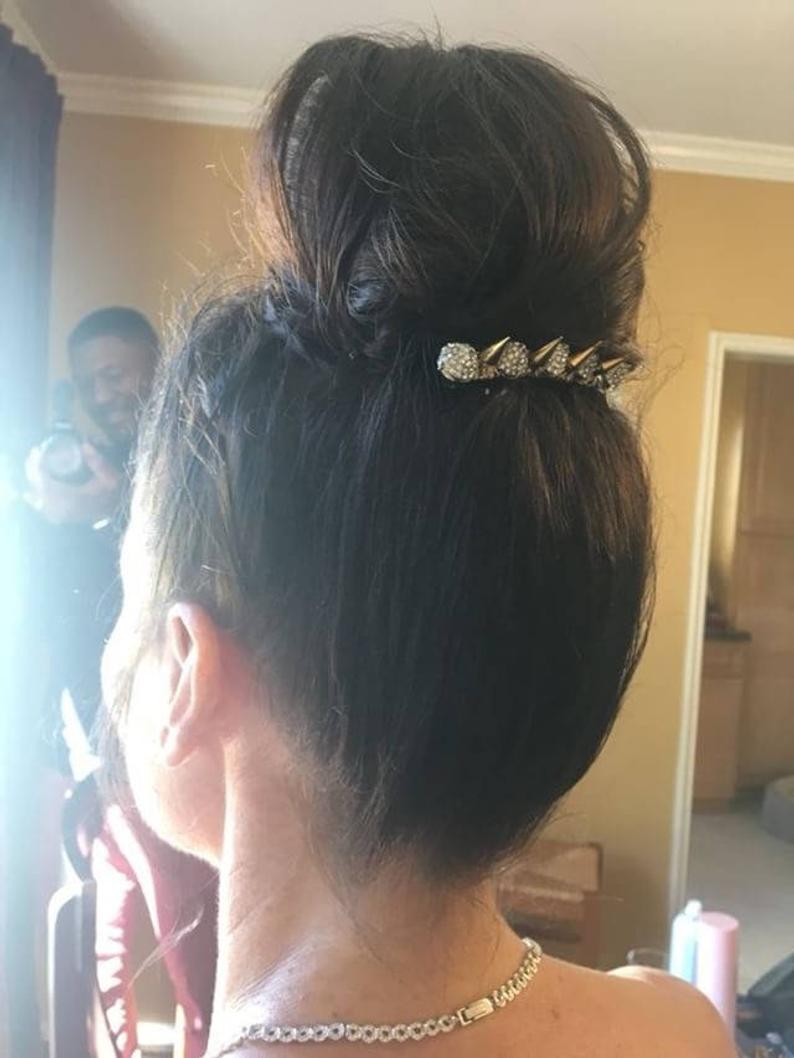 Gold Crystal Spike Barrette