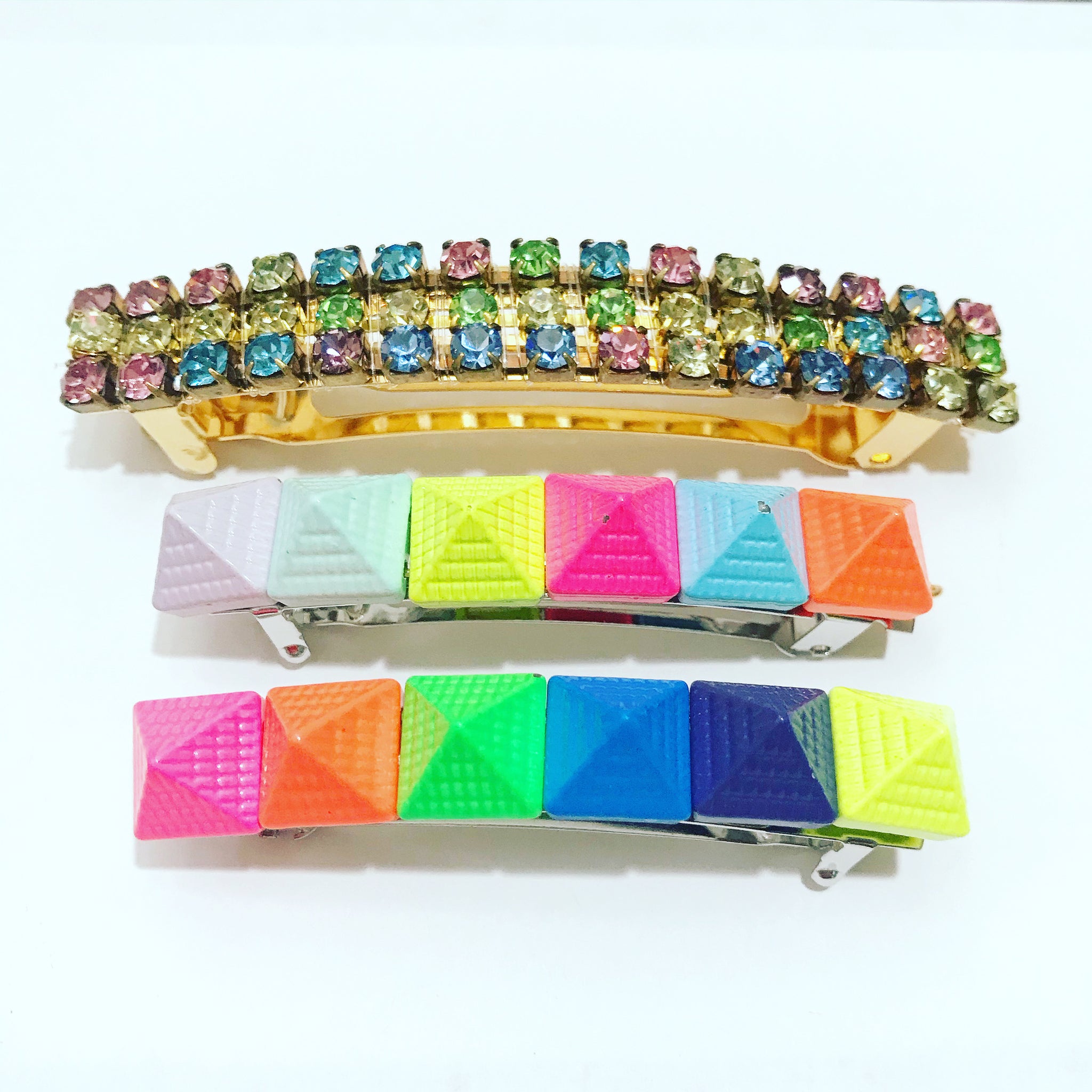 Rainbow Crystals Barrette