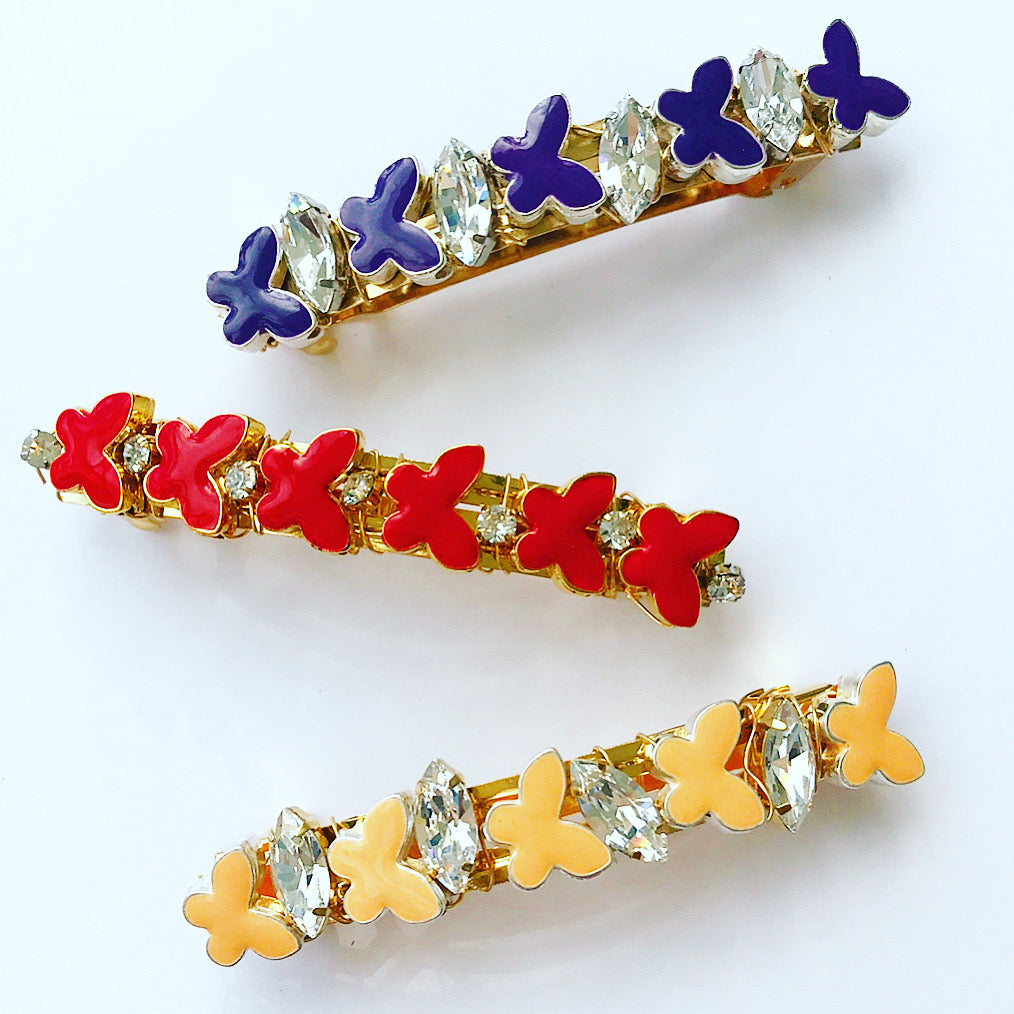 Swarovski Crystal Butterfly Barrette