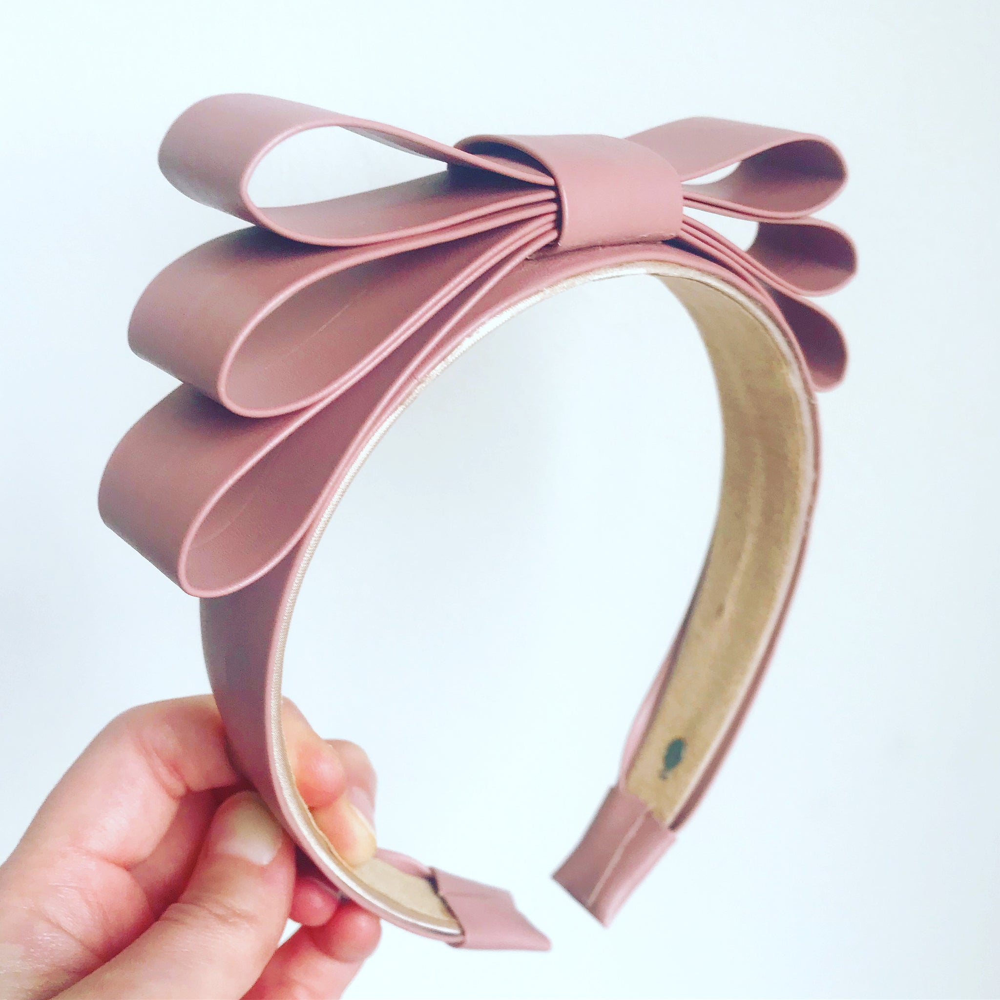 Faux Leather Bow Headband
