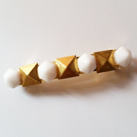 Hexagon Studded Barrette